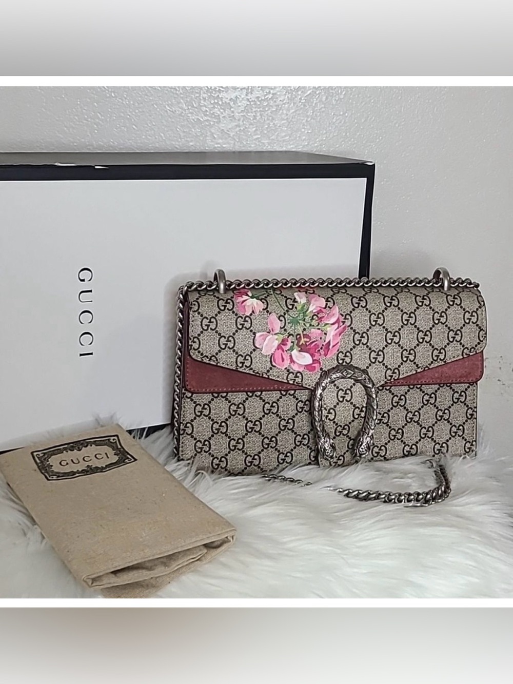 Gucci Dionysus Small GG Blooms Floral GG Supreme Shoulder Bag